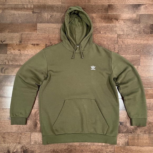 adidas Originals Men's Adicolor Essentials Trefoil Hoodie Olive Green Size L - Picture 1 of 6